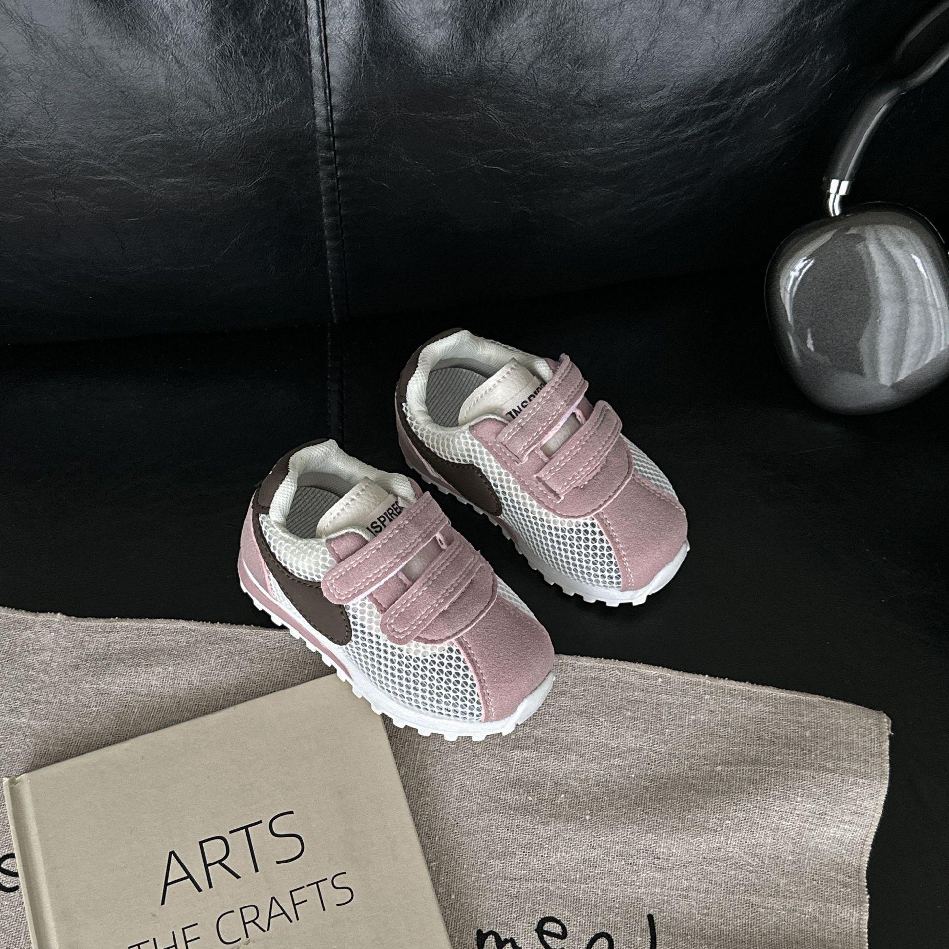 

2025 summer new baby functional shoes 1-3 toddler shoes mesh breathable girls Forrest Gump shoes boys net shoes 19 розовый