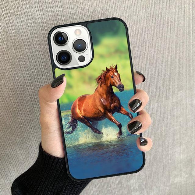 Horse Animal Phone Case For iPhone 17 Air 16 15 14 plus 12 13 Pro max Soft Bumper Shell Cover coque