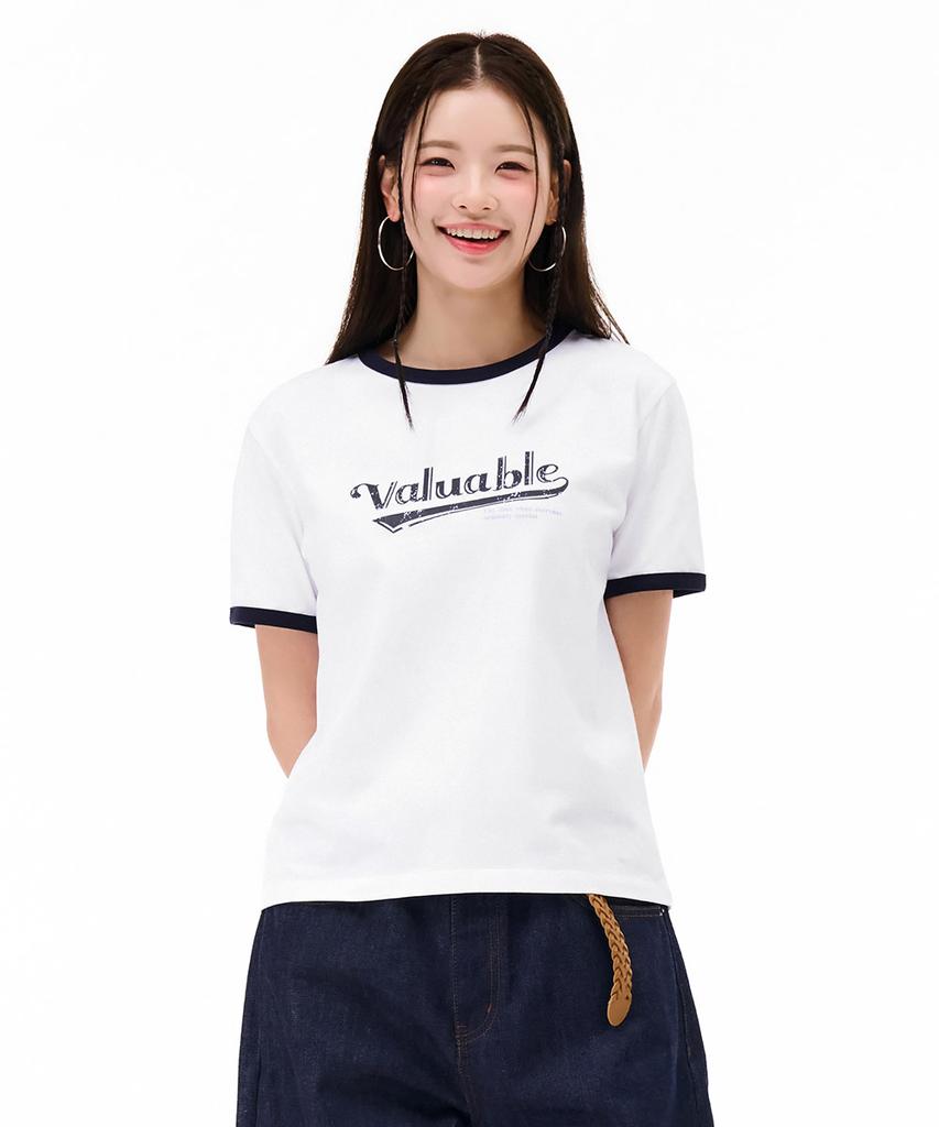 CHASECULT Women'S Graphic Ringer Short Sleeve T-Shirt - White