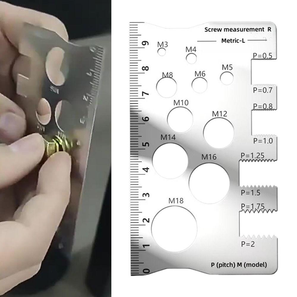 Space Saving Thread Checker 304 Stainless Steel Gauge Ruler Screw Measurement Ruler  Home Use