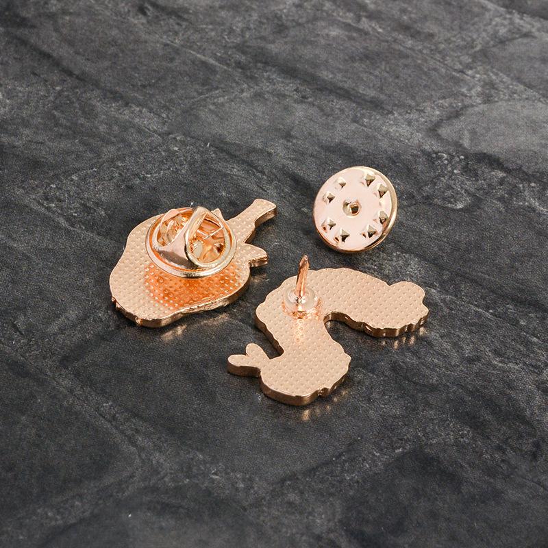 Cute Cartoon Alloy Brooch: Caterpillar & Strawberry Design