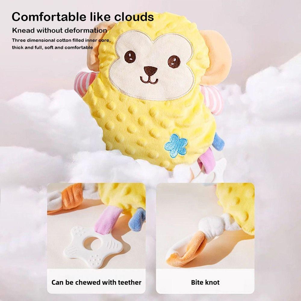 Bean Velvet Baby Soothers Toys With Teether Soothing Pillow Fun Plush Stuffed Doll for Infant