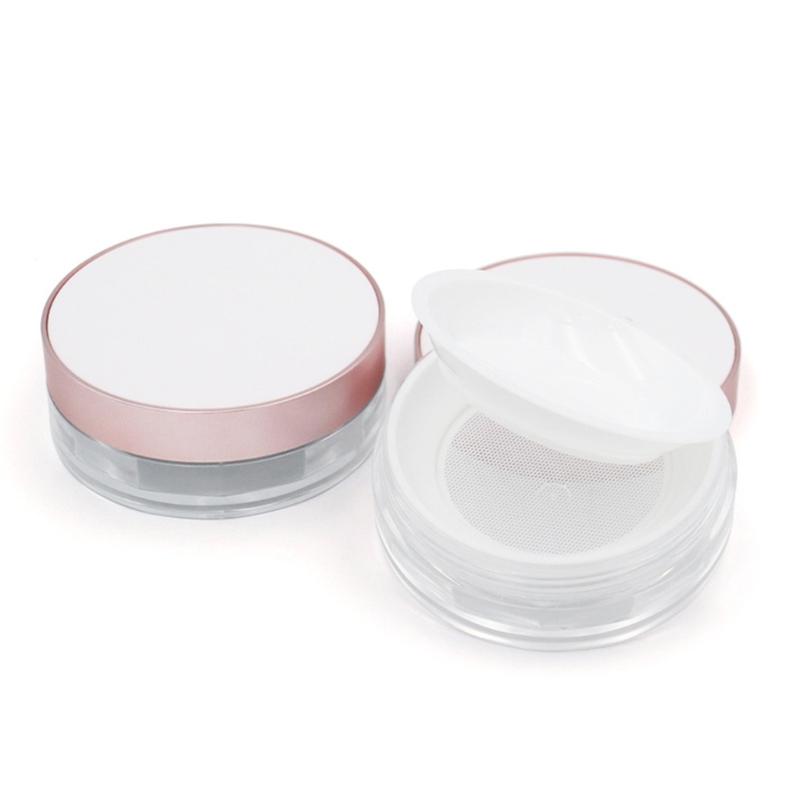 Loose Powder Containers,Reusable Empty Makeup Powder Case with Elasticated Net Sifter for Setting Powder,Face Powder