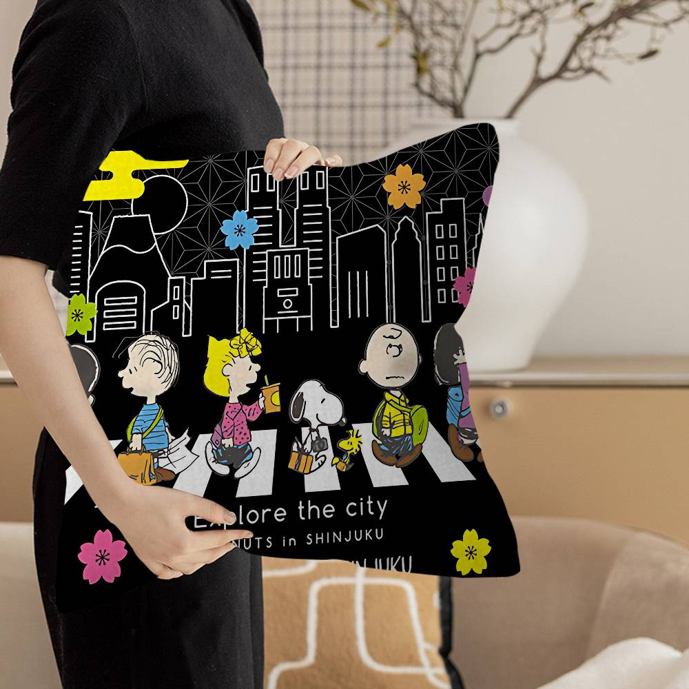 S-Snoopy Cartoon Pillowcase Toon Gift Cushion Cover Bedroom Home Sofa Chair Seat Decor Pillow Case