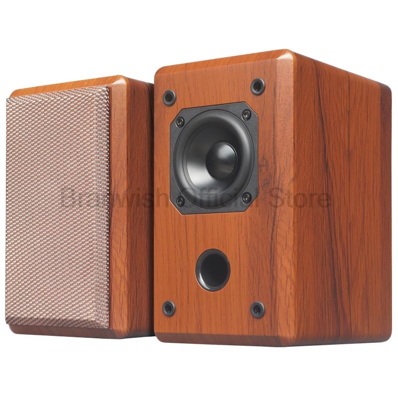 3 Inch Hifi Fever Bookshelf Speaker KTV Home Passive Speaker Full Frequency Speaker Professional Bedroom Desktop Wood Audio