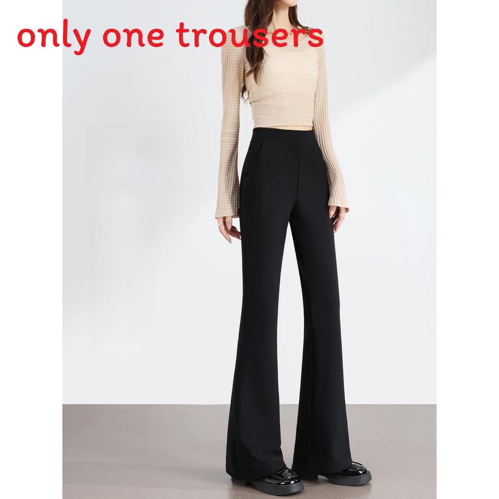 Womens Thickened Flared Pants With High Waist For Casual Office Wear