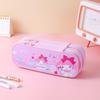 Sanrio Double Layers Pencil Case Durable Zipper Large Capacity Cartoon Stationery Box for Office Stationery Storage