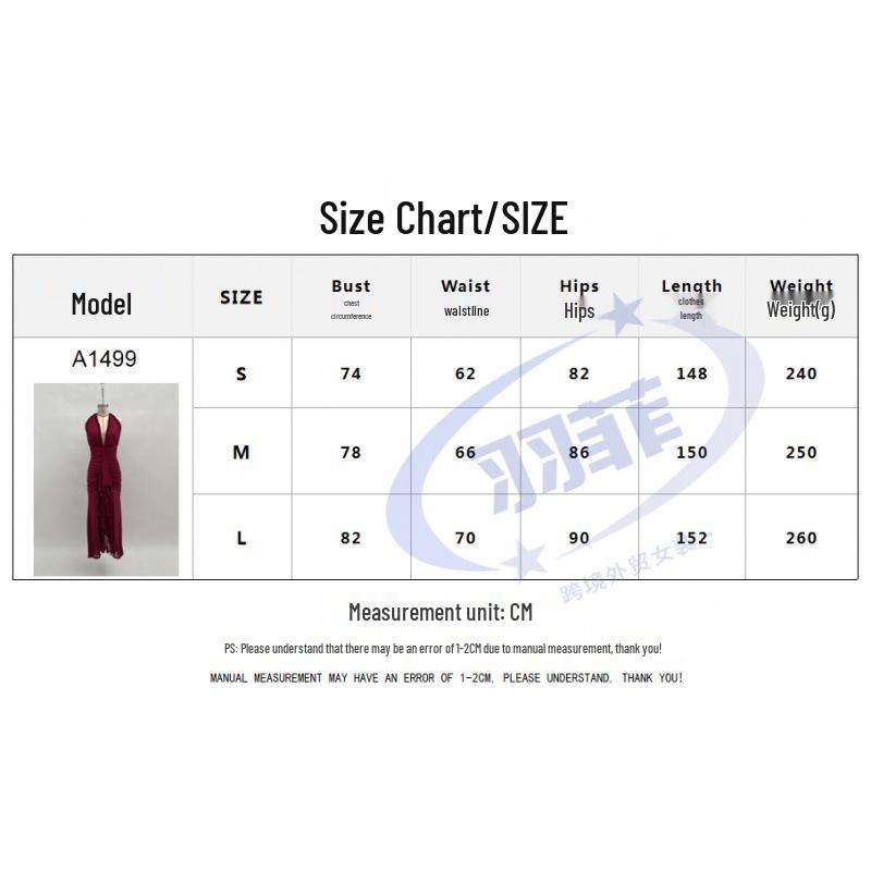 2026 European & American Mesh Patchwork Elegant V-Neck Halter Backless Hip-Hugging Maxi Dress