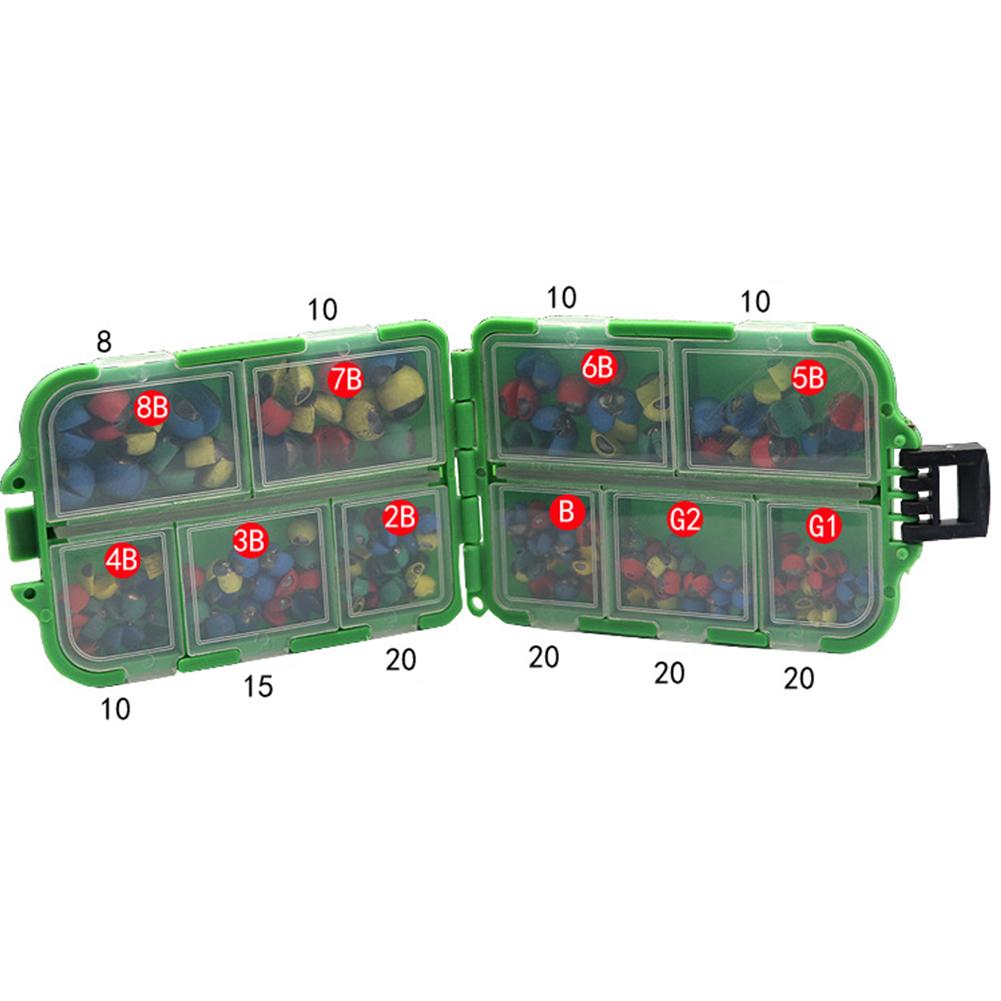 143pcs box Fishing Weights Sinkers Split Shot Sinkers Set Fishing Sinkers Weights Rubber-coated lead biting set#1