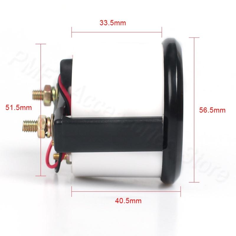 Automotive Fuel Gauge with 12V Operation White LED Lighting and Black Rim Designed for tallation on Car trument Panels