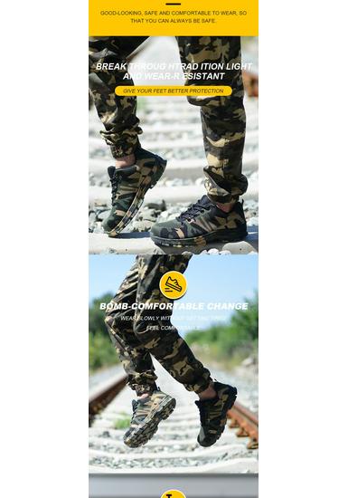 Men's Camouflage Safety Work Shoes - Anti-smash, Anti-puncture, Wear-resistant, Anti-slip, Four Seasons.