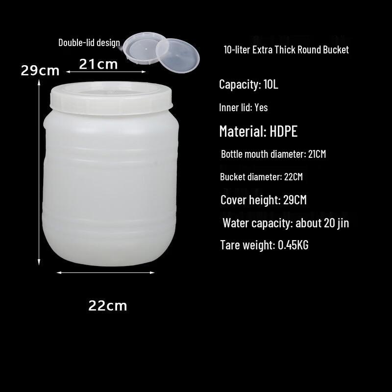 Heavy-Duty Plastic Storage Buckets with Double Lids
