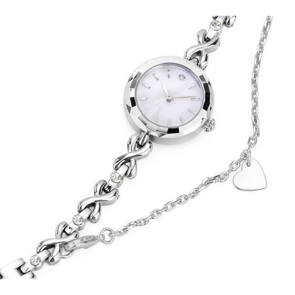 Volkswagen White Stone Layered Bracelet Watch,Korean Popular Watches