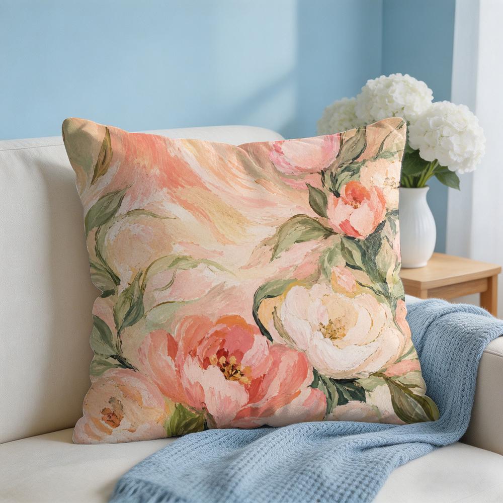 Flower Graffiti Cushion Cover Short Plush Soft DoubleSided Printing Pillow Case Cozy Sofa Bedroom Home Decor Gift