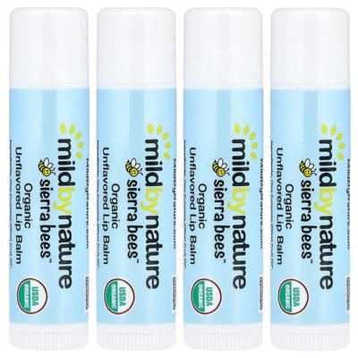 Sierra Bees™, Organic Lip Balm, Unflavored, 4 Pack, 4.25 G (0.15 Oz) Each