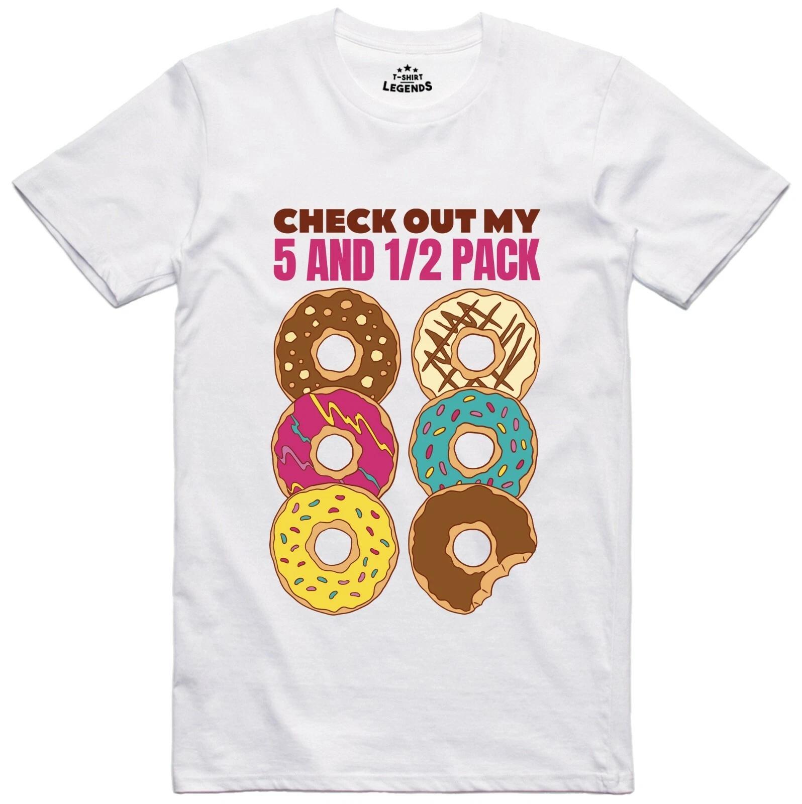 Mens Funny Novelty T Shirt Donut 5 & 1/2 Pack Ring Spin Cotton Tee L