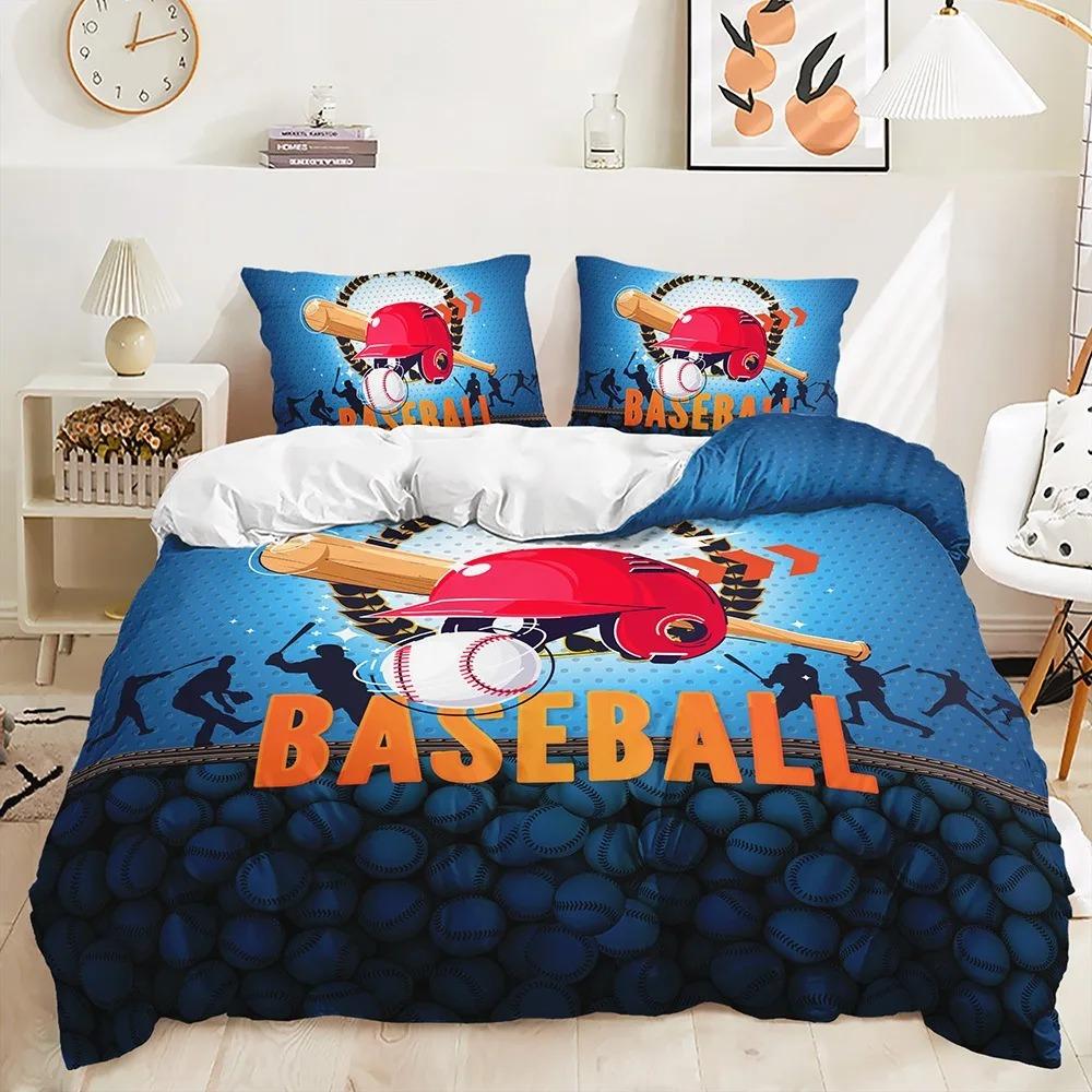 Cool Flame Basketball Player Pattern Bedding Set 2/3Pcs, 3D Digital Print Sports Duvet Cover Kit for Kids Young Men Bedroom Deco
