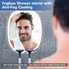 COSMIRROR Shower Mirror Fogl for Shaving with Razor Holders NoDrilling 3Color Dimmable Lights Larger AntiFog Shower Mirror with