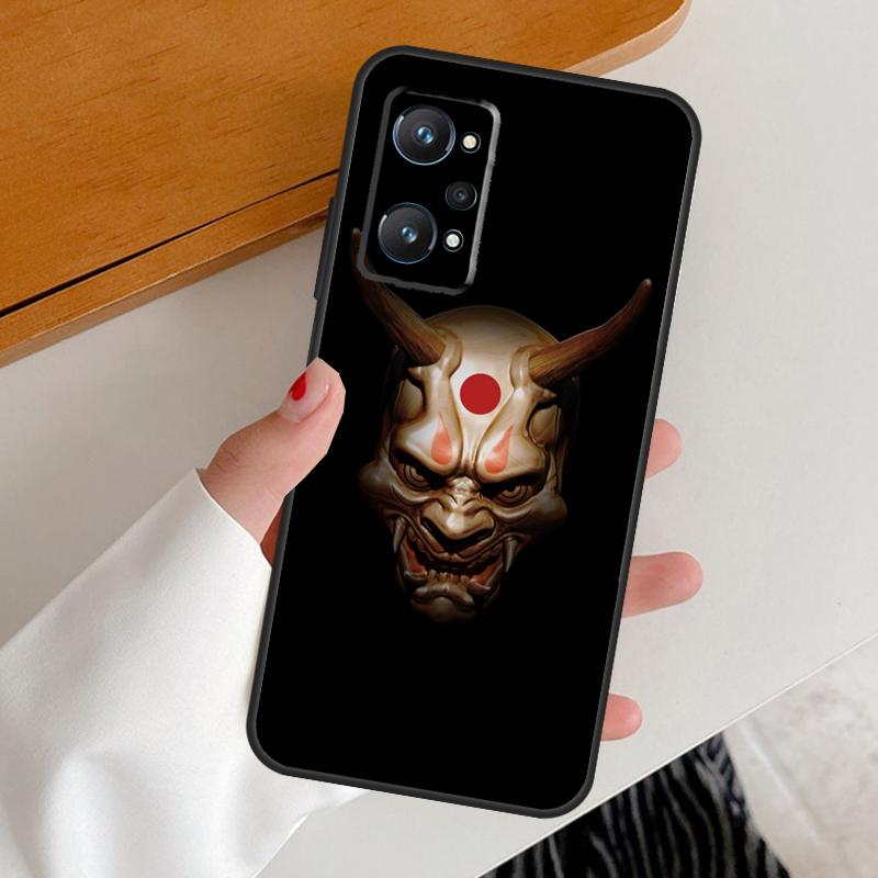 Japanese Oni Hannya Demon Mask For Realme 14 10 11 12 13 Pro Plus GT6 GT7 15 Pro C65 C67 C63 C61 C55 C51 C53 C35 C75 Case