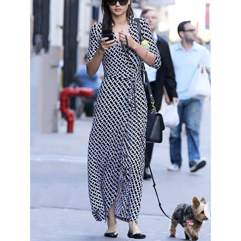 

Французский стиль D Цельное Новое поступление Мода Элегантное Платье для чаепития с принтом Фантазийное Длинное платье с запахом Orange Print 4 yards