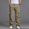 Men's Loose Casual Multi-pocket Work Pants,  Waist Drawstring  Pants