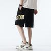 Summer Elastic Waist Letter Printing Shorts Male Loose Casual All-match Sports Shorts Men Knee Length Short Pants