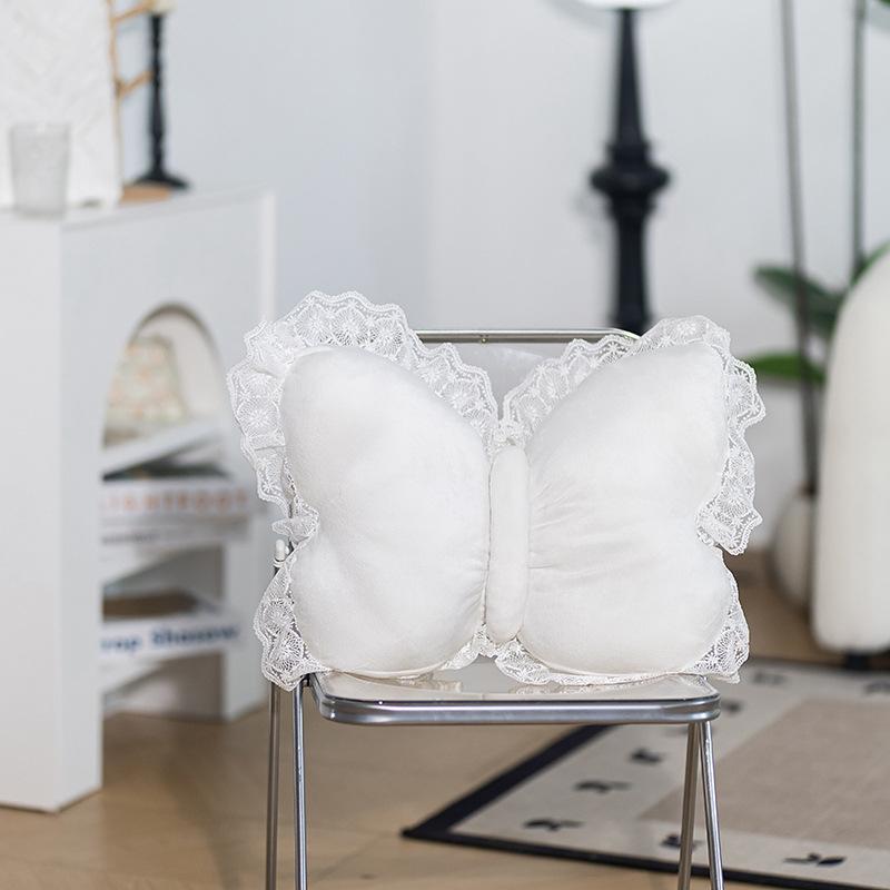 Cartoon Princess Wind Lace Bow Pillow Plush Toy Butterfly Doll Home Sofa Pillow Muppet Doll