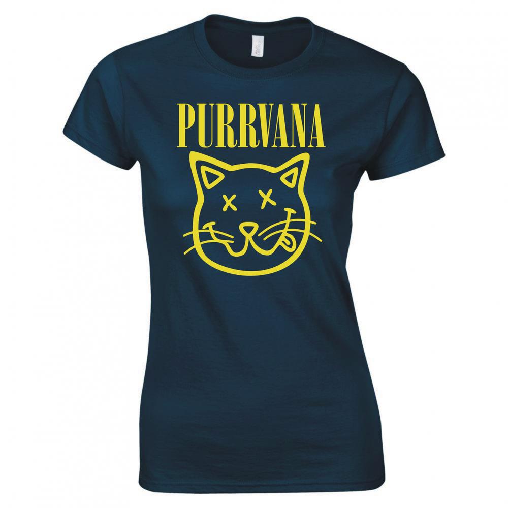 Funny Purrvana Ladies Skinny Fit Tshirt S