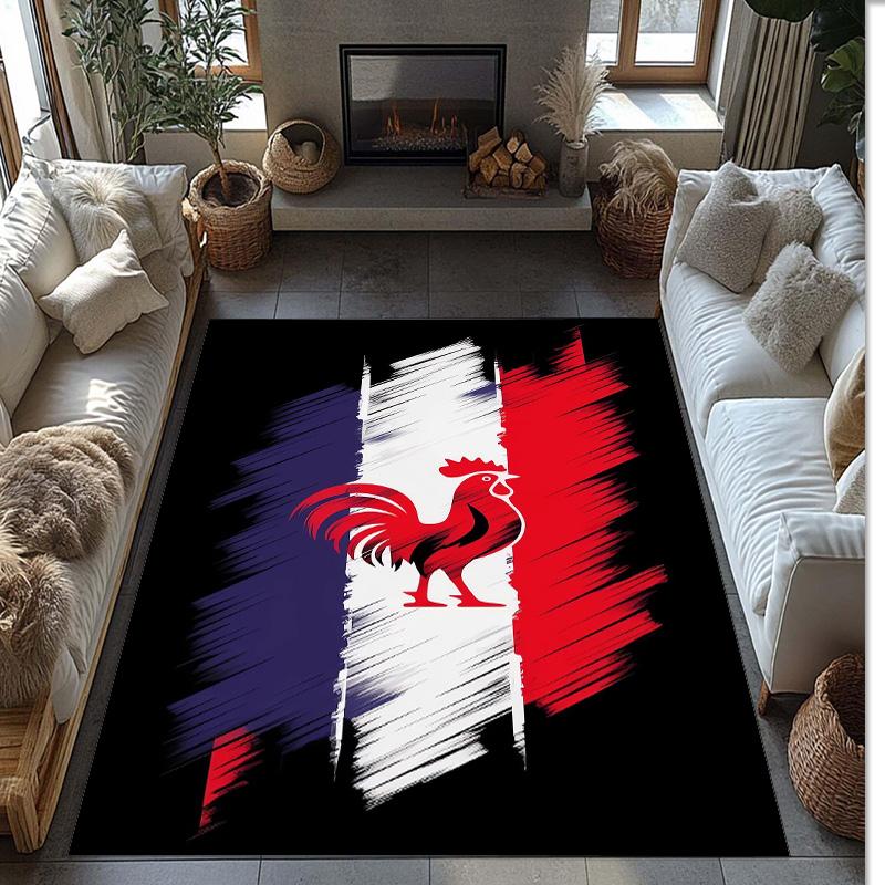 France national football team Printed Flannel Area Rug Non Slip Soft Polyester Floor Carpet Indoor Decor Mat for Bedroom Living Room Sofa