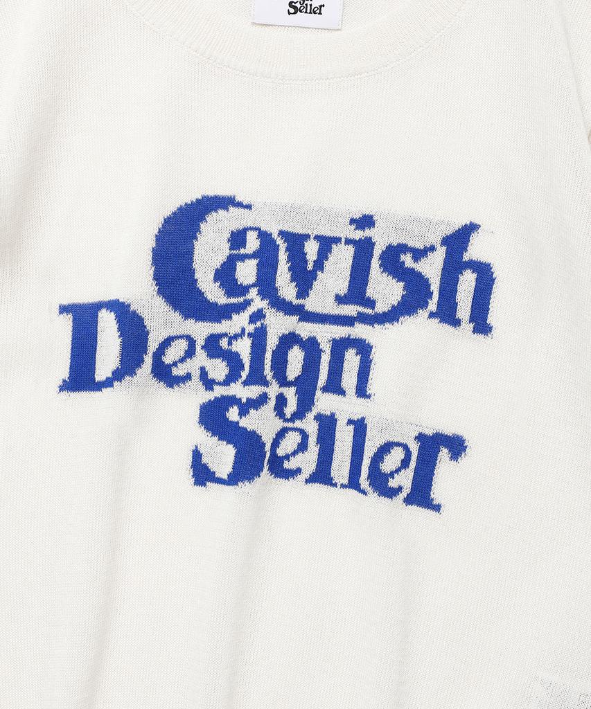 CAVISH W Seller Logo Intarsia Knit Ivory(Cv2Emfk601A)