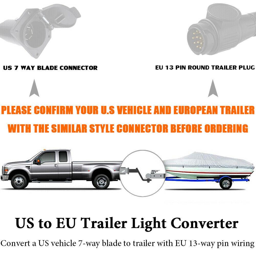 Car Converter US 7-Way Plug To Eu 13-Pin US 7 Way To EU 7 US 4 To EU7 Round Connector Trailer Light Converter Accessories