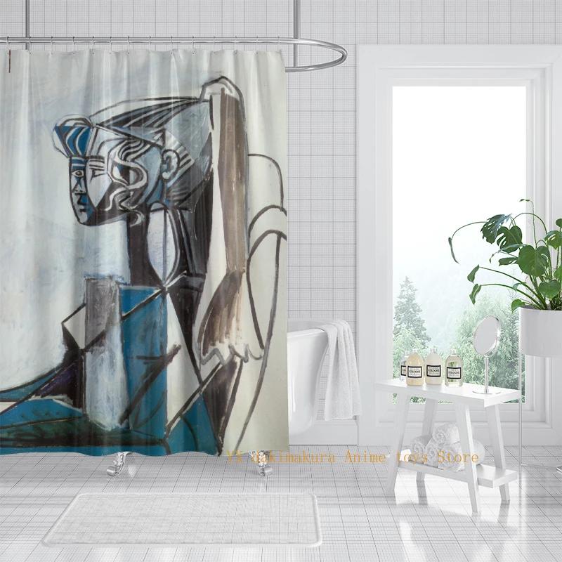 Easy to clean design, waterproof and environmentally friendly materials, simple and stylish portrait design shower curtain W90xH180cm