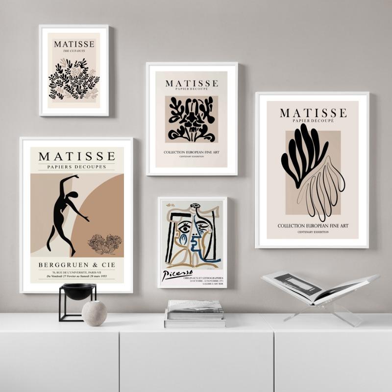 Matisse Picasso Vonal Arc Levél Fali Művészet Vászonfestmény Absztrakt Művészet Poszterek És Nyomatok Szállodai Bár Képek Nappali Dekorációhoz