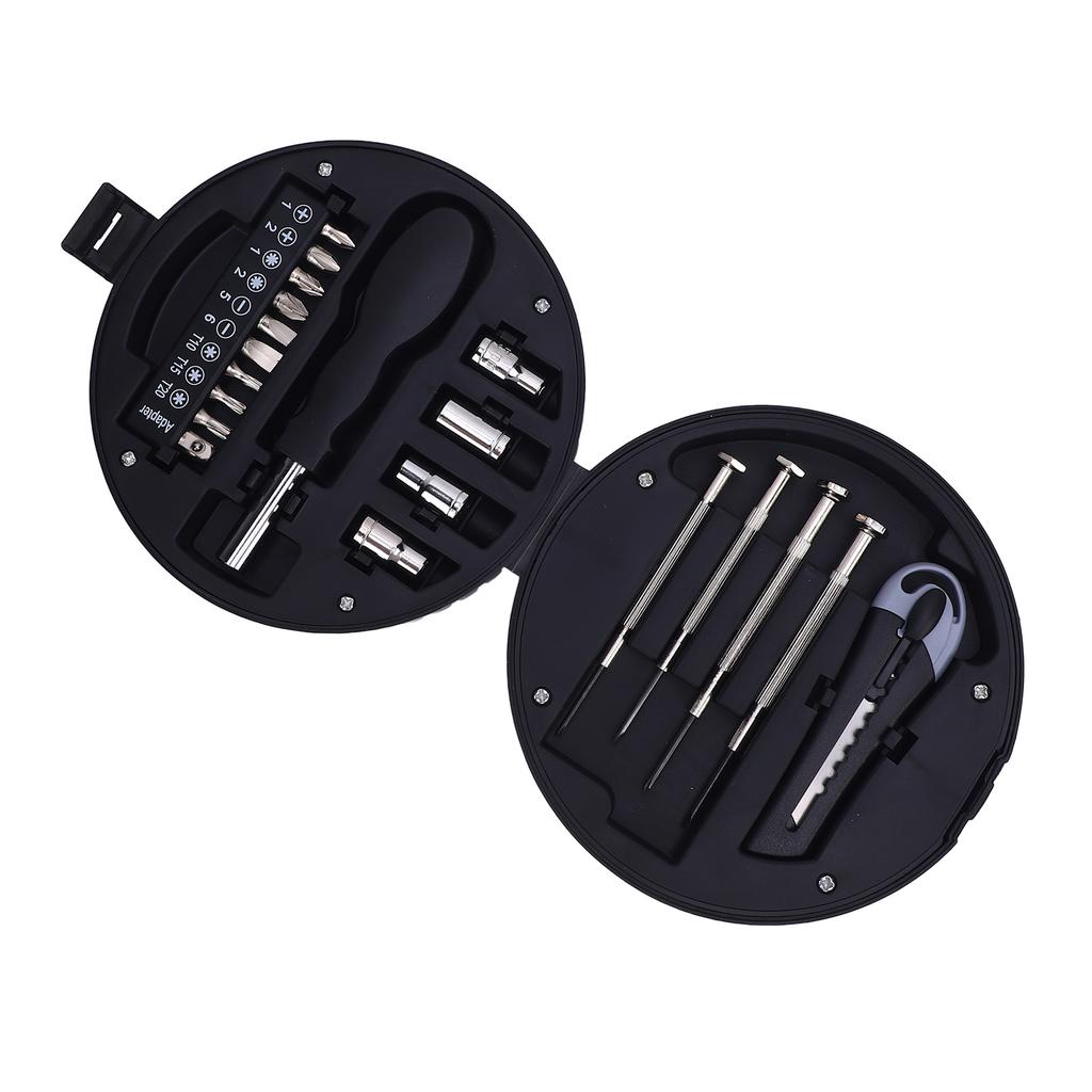 20Pcs Tire Shaped Tool Set with Storage Box Carbon Steel Multifuncitonal Tire Shaped Tool Hardware for Home