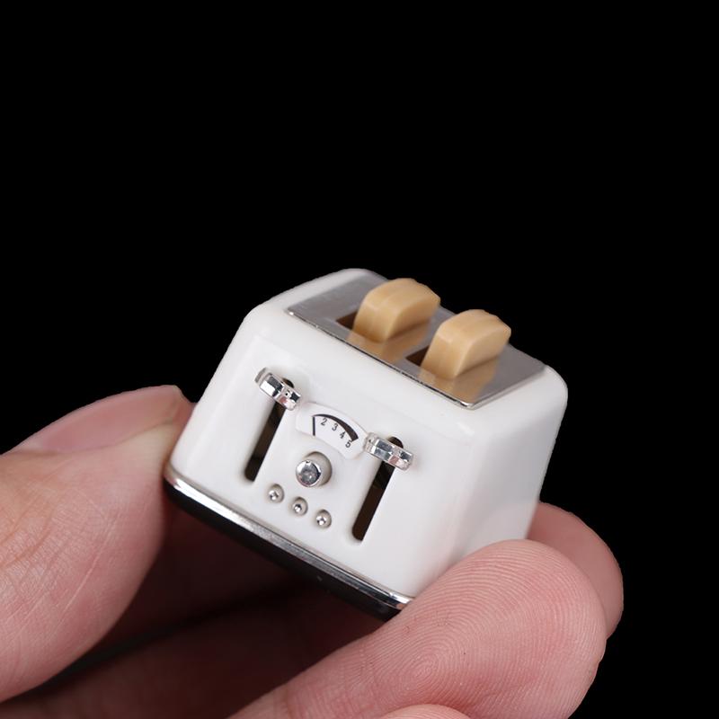 Brotbackautomat im Maßstab 1:12 für Puppenhäuser mit Toast, Miniatur-Toaster und niedlicher Dekoration