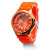 Uformell silikonklokke Jelly Band Flower Dial Sports Style Watch Dame Quartz Watch