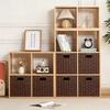 1 Pezzo Cesto Quadrato Intrecciato con Manico Pieghevole in Corda di Carta Contenitore Organizer per Casa Armadio Scaffale Stoccaggio Domestico