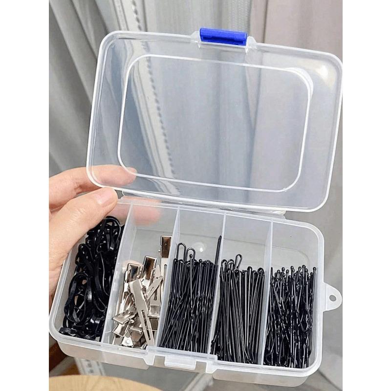1pc Hair Clip Storage Case, 5 Compartments Box For Hairpins, Makeup Hair Tie, Bobby Pins And Other Hair Accessories