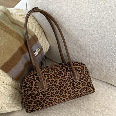 Autumn New Women's Bag Retro Leopard Print Shoulder Handbag High Value Messenger Bag Hand Bag Woman