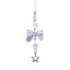 Pendentif Cœur Nœud Papillon Dragonne de Téléphone Chaîne de Téléphone Amovible Lanière de Téléphone Perles Porte-clés Faits Main pour Portefeuille Sac