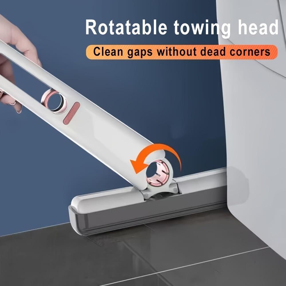 2-in-1 Mini Portable Mop - Self-Squeezing, Hand-Free, Lazy Cleaning Solution with Microfiber Cotton Heads for Desktop, Car Glass