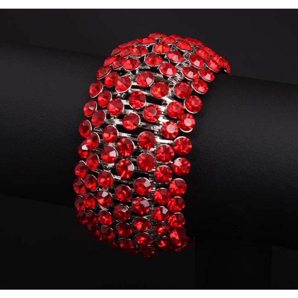 European and American Exaggeration, Super Flash Full Diamond Metal Elastic Wide Bracelet Bracelet Female Big-name Jewelry