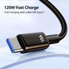 120W 10A Fast Charge USB Type C Cable For Xiaomi Redmi Note 14 Fast Charging Cable For Samsung Huawei Honor Oneplus POCO OPPO