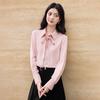 Women's Professional Tie-Neck Long Sleeve Blouse