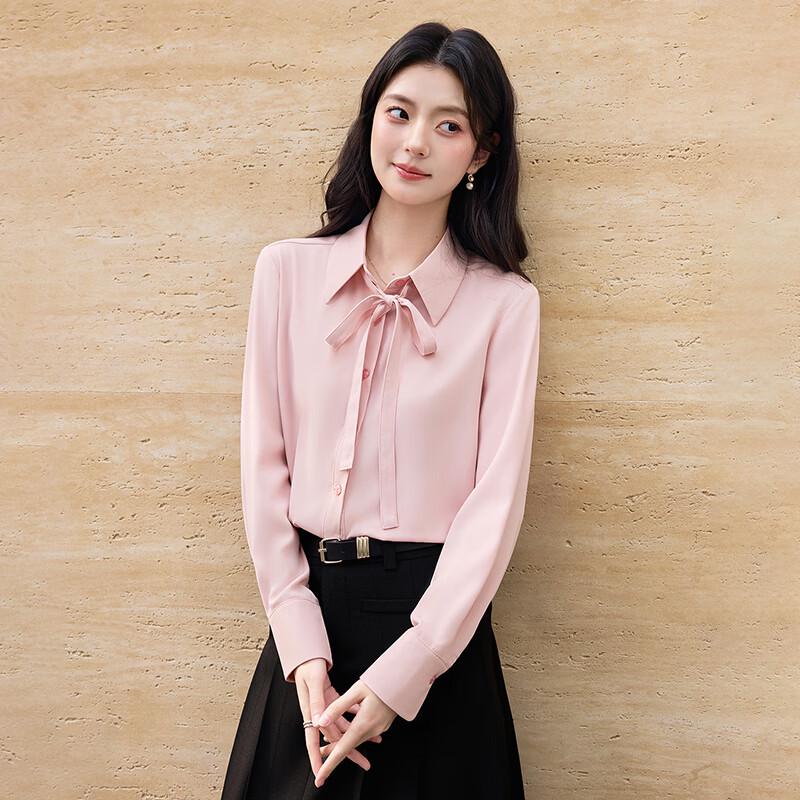 Women's Professional Tie-Neck Long Sleeve Blouse