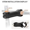 TOSEEK T700 Carbon Fiber Road Mountain Gravel Bike Stems 31.8mm Handlebar Clamp 28.6mm Steerer Clamp 6/17 Degree Bicycle Stem