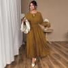 European Style Plus Size Women's Polka Dot Long Sleeve Dress 2025