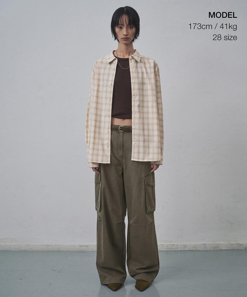 MUSINSA STANDARD WOMAN Women'S Pigment Wide Cargo Pants [Dusty Khaki]
