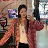 Women's American Retro Red Plaid Shirt Jacket - Early Spring 2026 Korean Style Casual Loose Fit