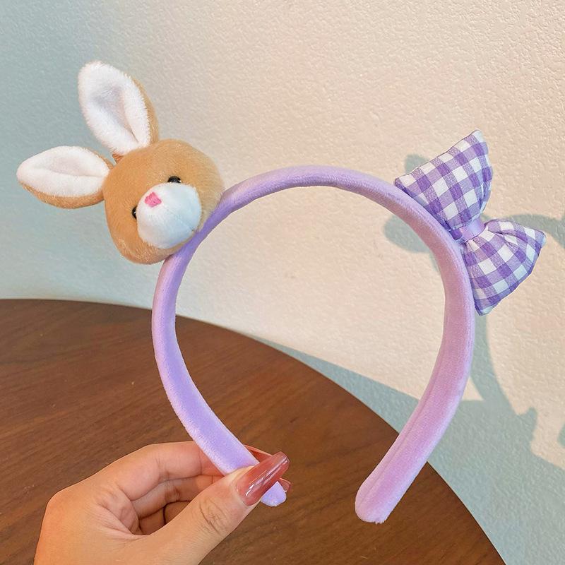 2024 Cute Cartoon Plush Headband for Women - Makeup, Hair Clip & Tie